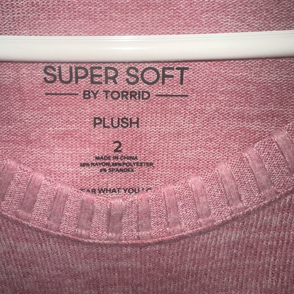 Torrid Super Soft Plush Pink Sweater - Picture 3 of 4